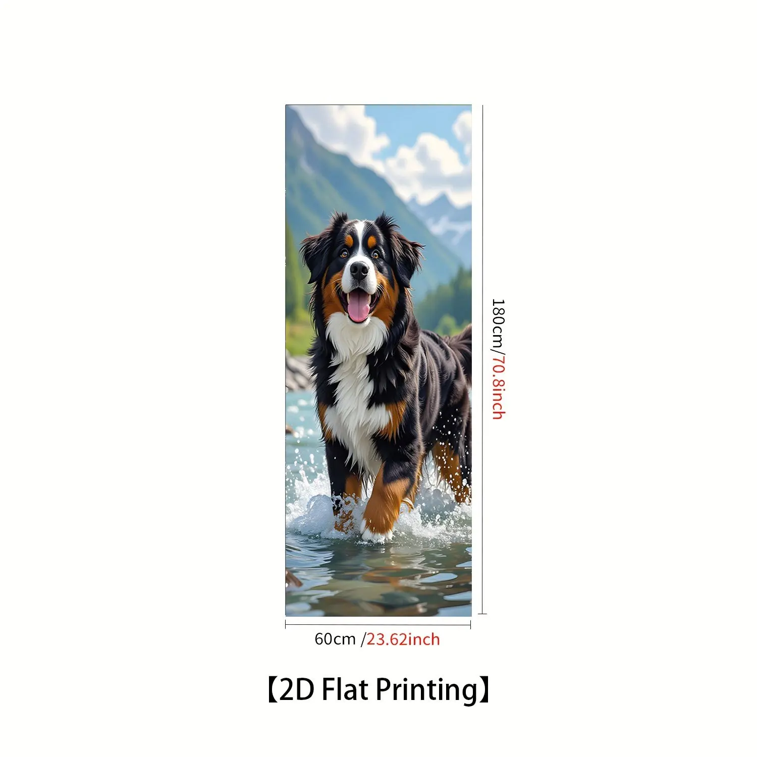 Refrigerator Sticker Bernese Mountain Dog Playing in Water Theme Design Wall Sticker Decorative Wallpaper Self-Adhesive Suita - view 3