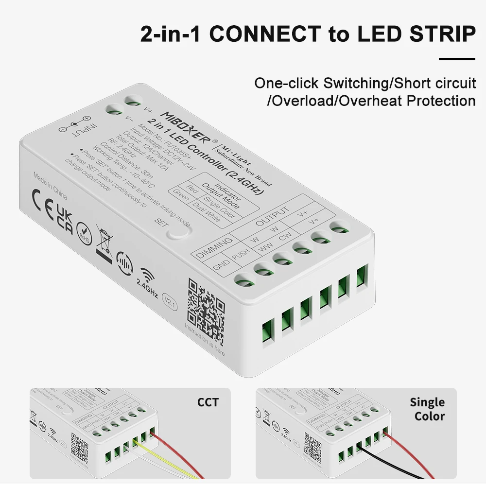 Imagem -04 - Gingow-led Strip Lights Controller e Dimmer Kit em Cor Única Cct Cob 2.4g rf Controle Remoto sem Fio Max 288w Saída