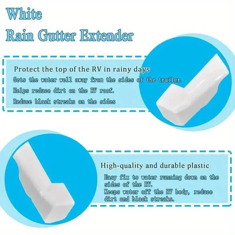 RV-gootuitloop Verlengde regengoot RV-aanhangwagenbeslag RV-gootverlengers links en rechts voor het besturen van regenwater weg van