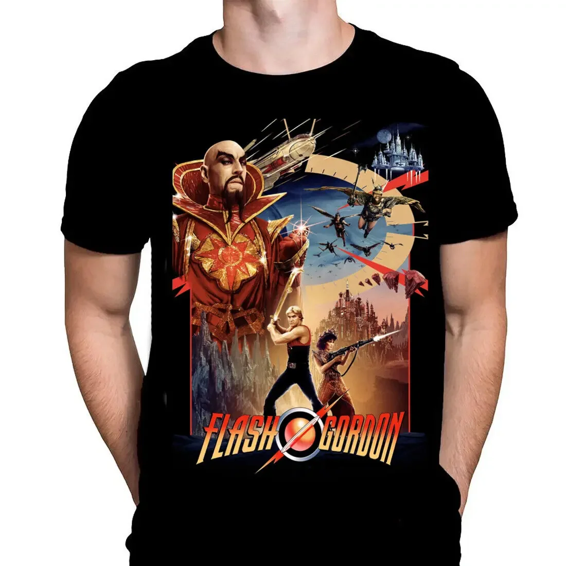 FLASH GORDON Sci Fi Movie T Shirt Classic Queen Music