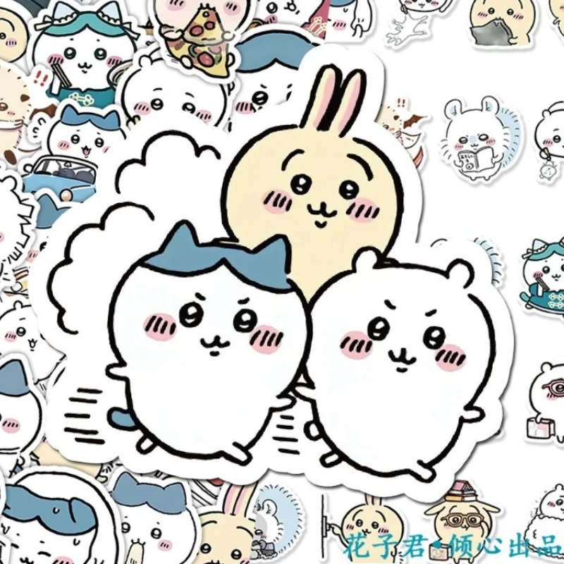 64pcs Cartoon Cute Pattern Stickers Hachiware Usagi Momonga Used To Decorate Mobile Phone Cases Desktops and Water Cups view 4