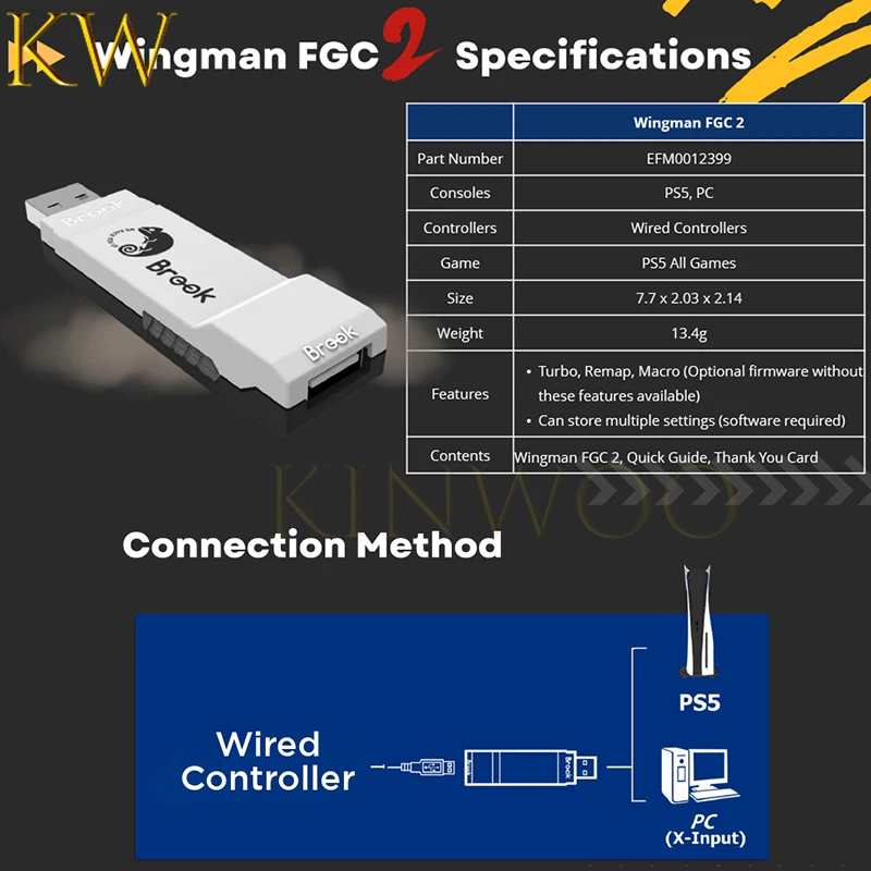 Brook Wingman FGC 2 Native PS5 Converter for PS5/PS4/XBox Series X