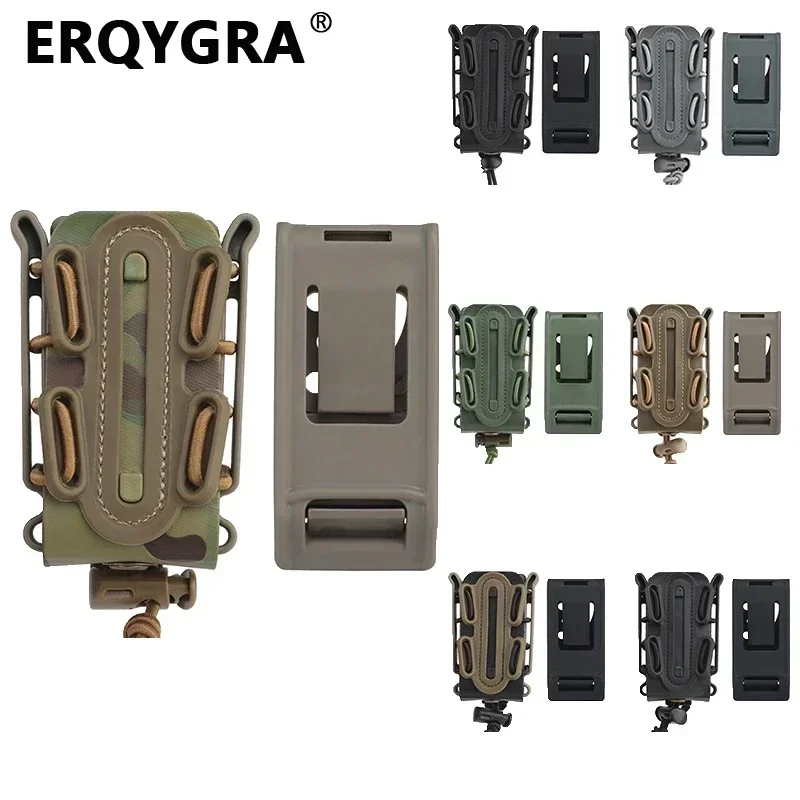 

ERQYGRA Tactical Scorpion Style Soft Magazine Pouch 9mm Molle System Hunting Holsters Single Mag Storage Waist Bag Shooting Gear