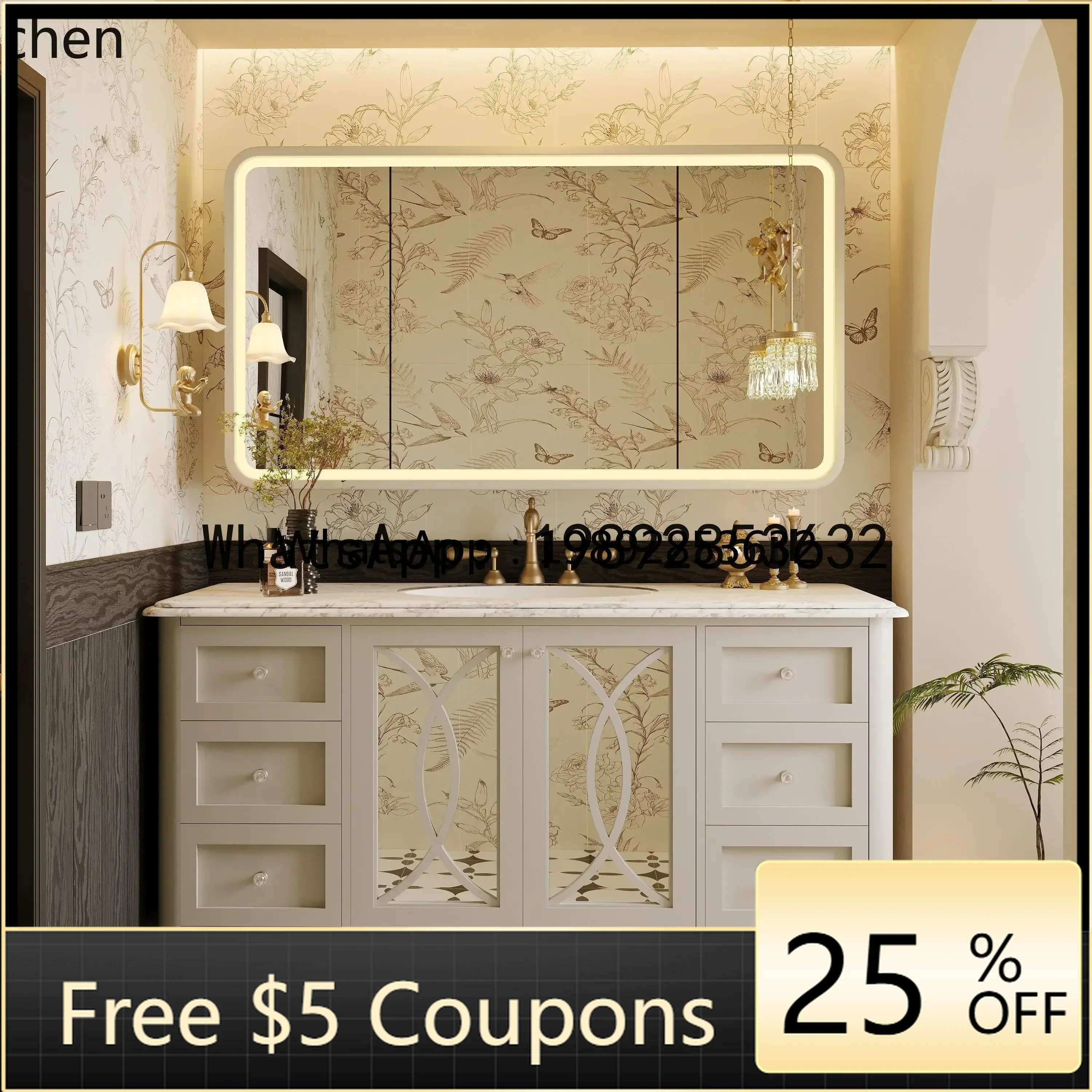 

Z1 solid wood paint high-end seamless basin integrated bathroom cabinet hanging basin cabinet