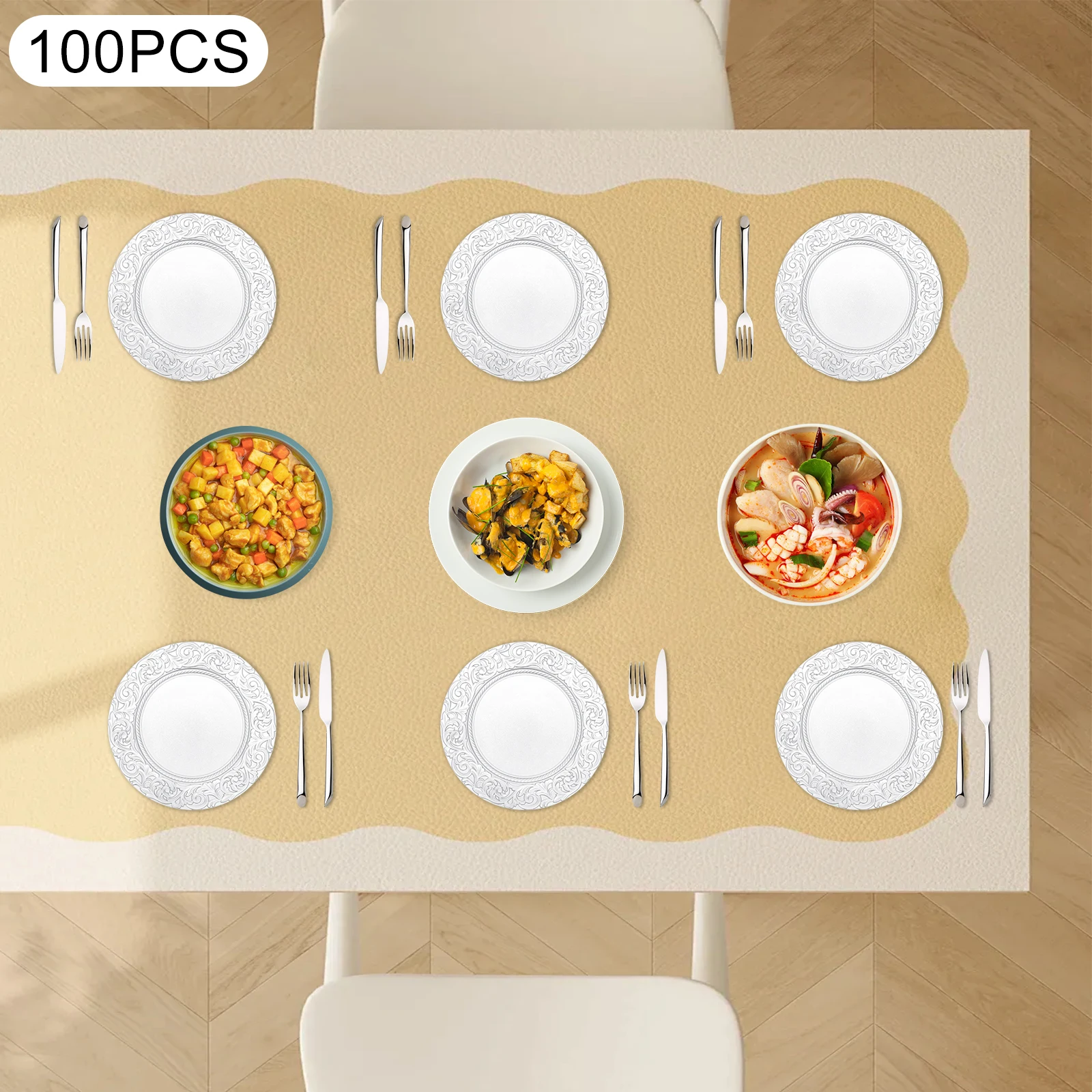 100PCS Silver Charger Plates – PP 13