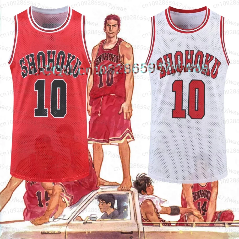 Heiß begehrtes Basketballtrikot, rotes Retro-Anime-Charaktertrikot, atmungsaktives, schnell trocknendes Sport-Tanktop für Herren, Kinder-T-Shirt – Detail 9