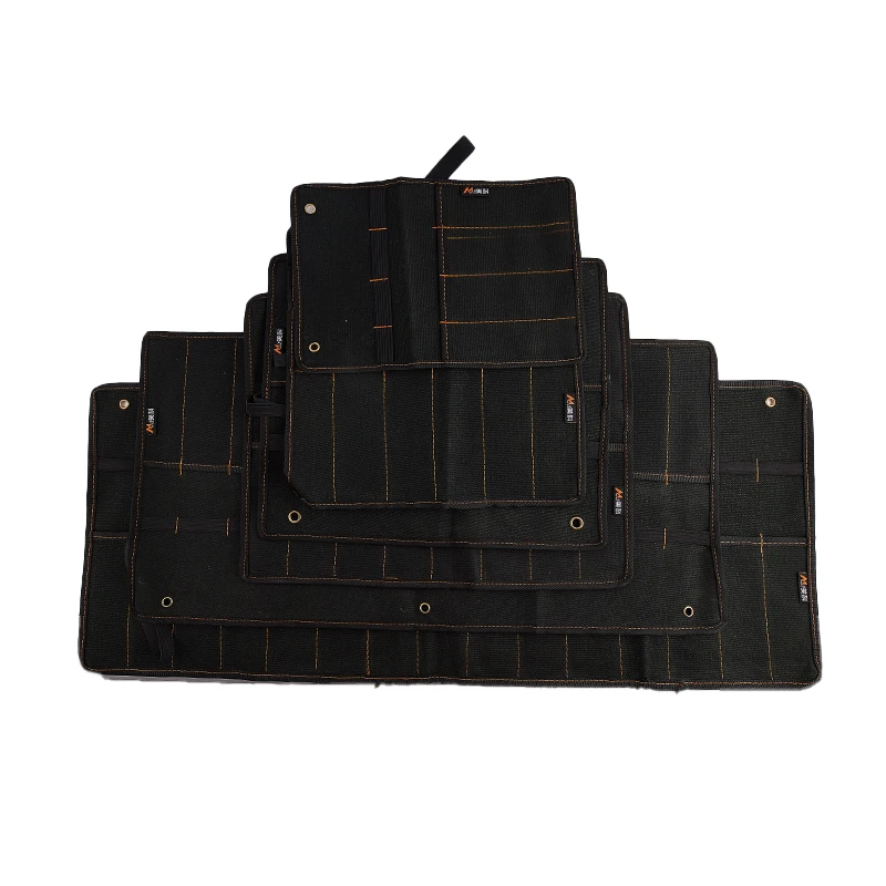 4Pockets Chisel Carrying Case Canvas Pocket Tools Roll Holder Wrench Pouch Organizer Waterproof Cloth Wrench Roll Organizer