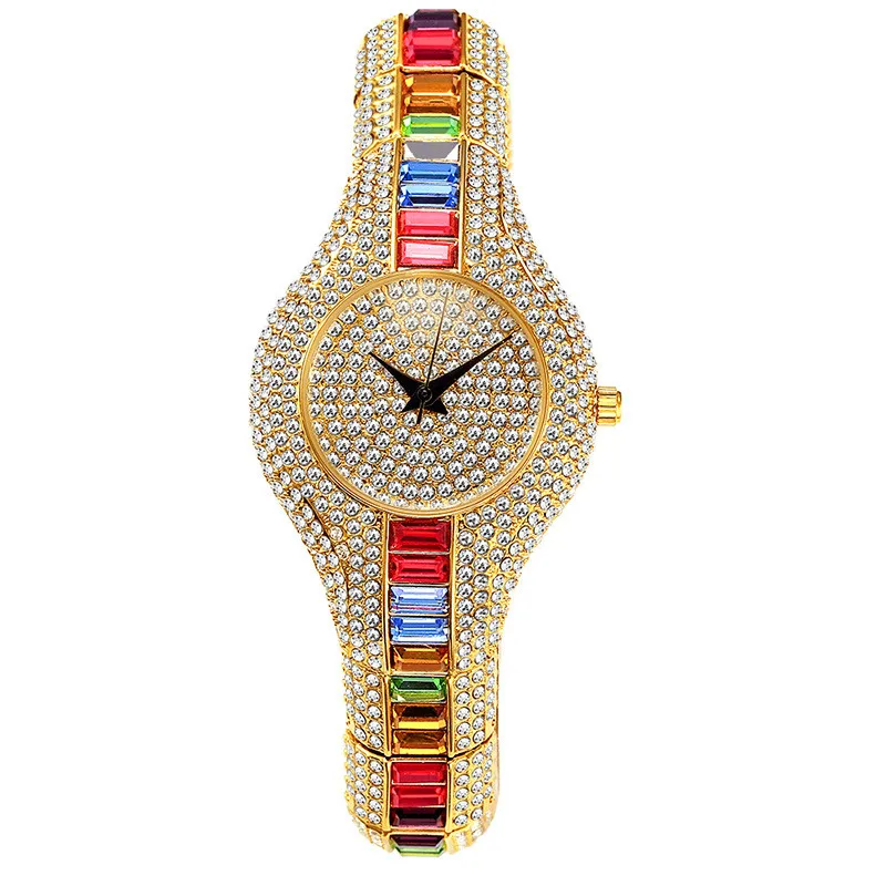 Baguette Diamond Women Watches Luxury Ladies Gold Watch Shockproof Waterproof Small Womens Watch For Female Clock