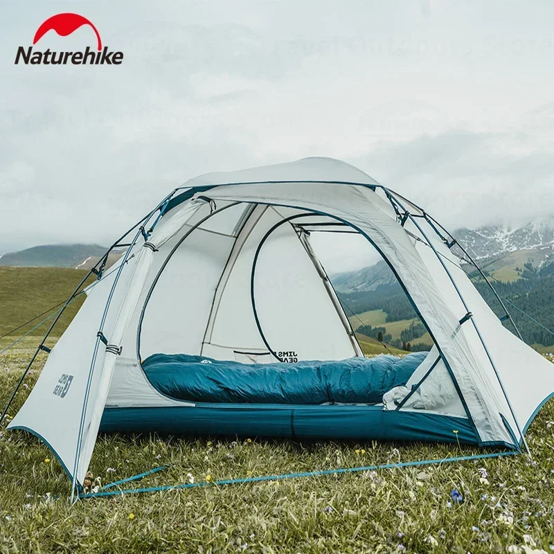 Naturehike JIM'S GEAR Camping Tent Ultralight Portable Windproof Rainproof 15D Nylon Outdoor Hiking 4 Seasons Tents 1-2 People