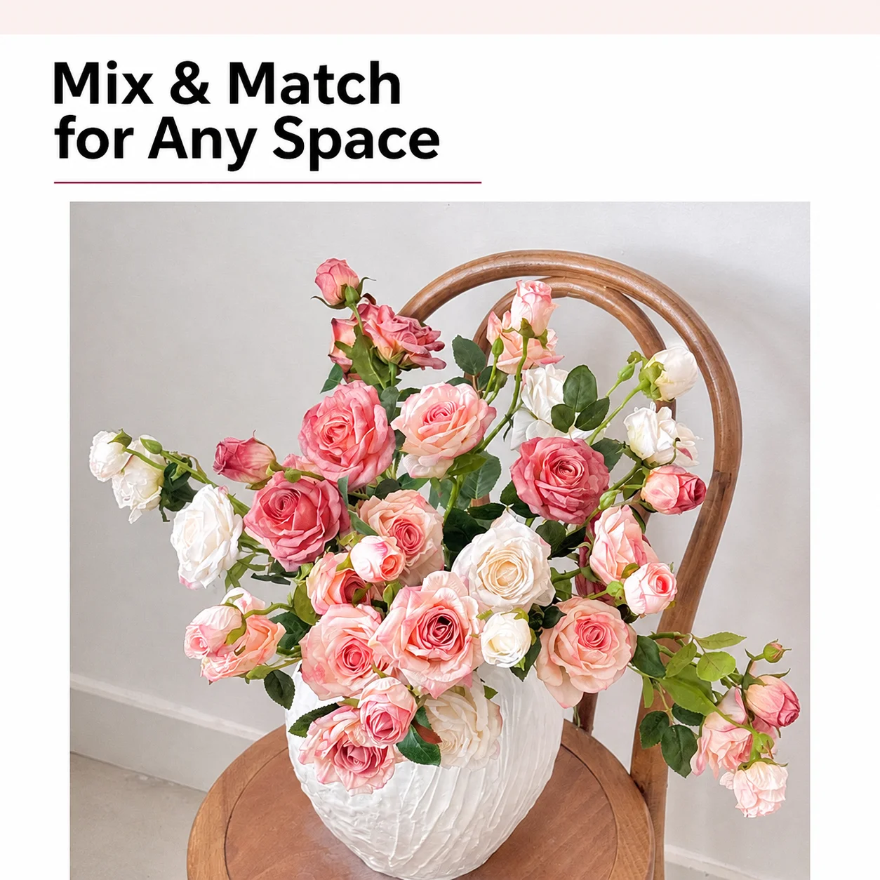Faux Silk Roses Bendable 3 Heads Rose Stem Fake Roses Delicate Artificial Flower For Dining Room Living Room Wedding Arrangement