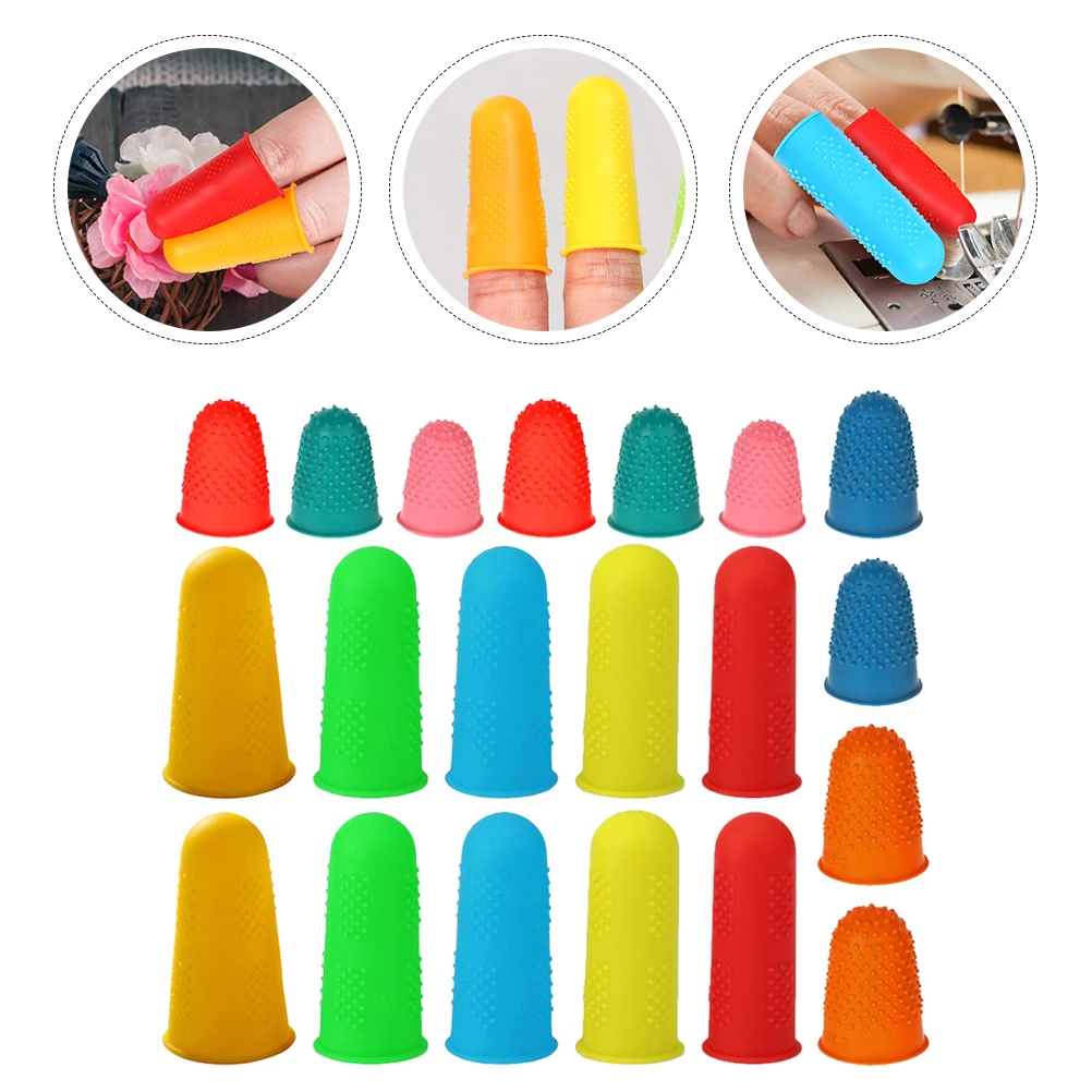 

20pcs Silicone Finger Covers Non-Slip Wear-Resistant Compact Reusable Protector Home Supplies Finger Cots Household
