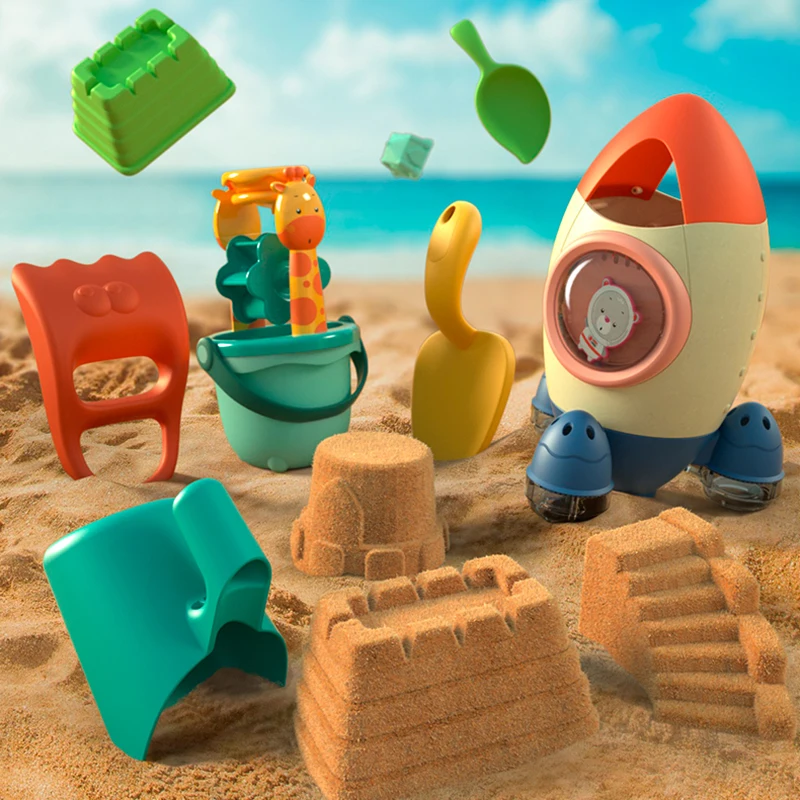 Jouets de plage d'été pour enfants, râteau à outils pour enfants, jeu de plein air, ensemble d'outils de château de sable, gicleurs de bain à pelle, cadeaux de jouets pour bébé, E27