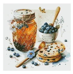 Blueberry Honey 18CT 16CT 14CT Unprinted Top Quality  Cross Stitch Kits Embroidery Art DIY Handmade Needlework Home Decor