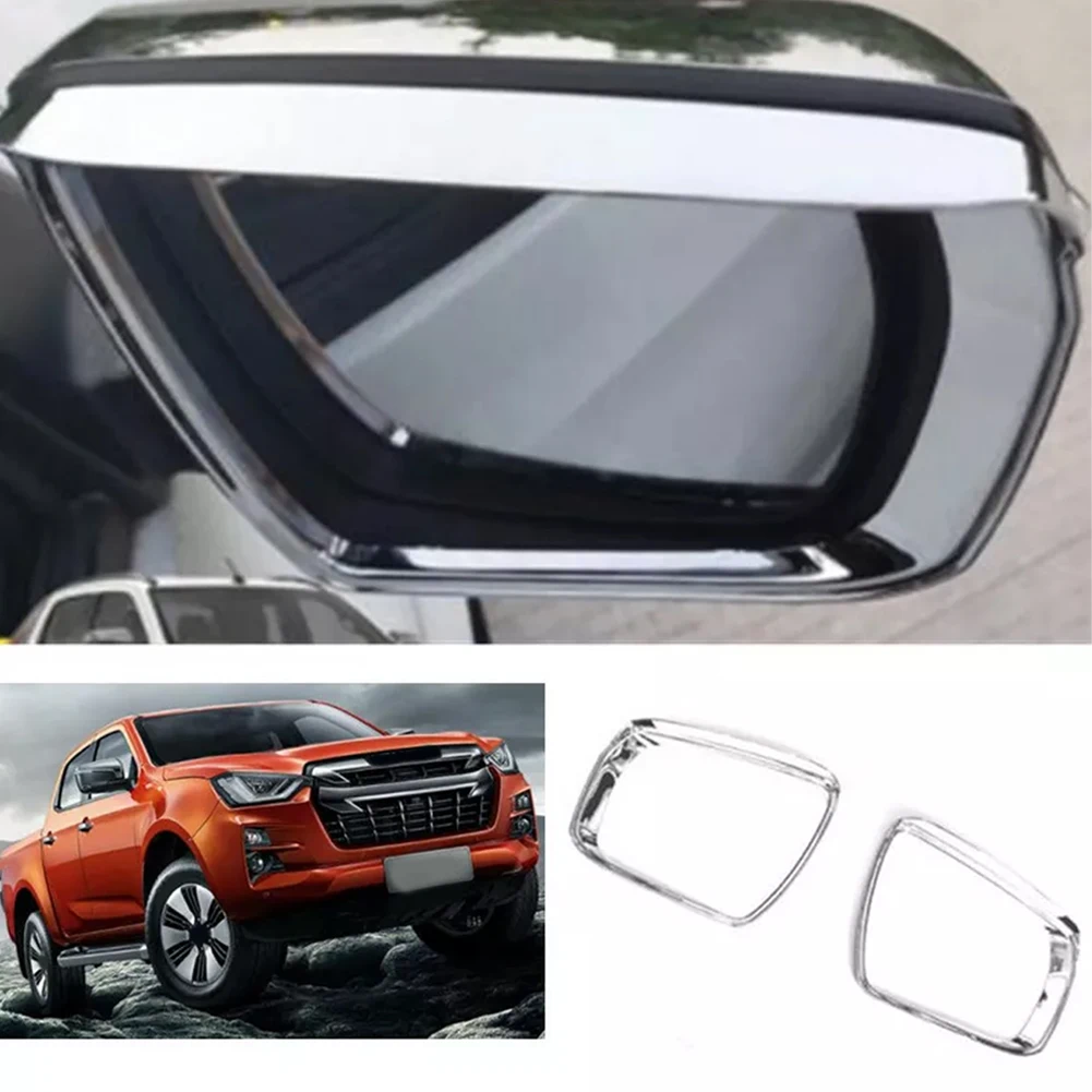 Chrome Plated Rearview Mirror Rain Cover Trim for Isuzu D Max Dmax 2021 2024 Designed for Enhanced Driving Safety