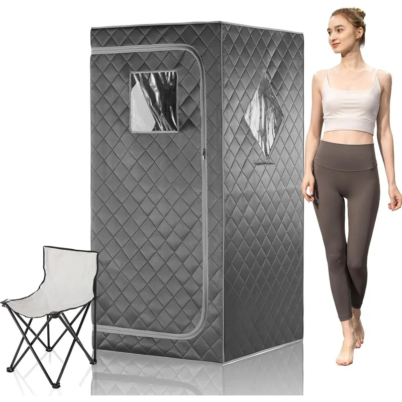 Full size portable personal home infrared sauna, personal home spa tent with remote control, heated foot pad