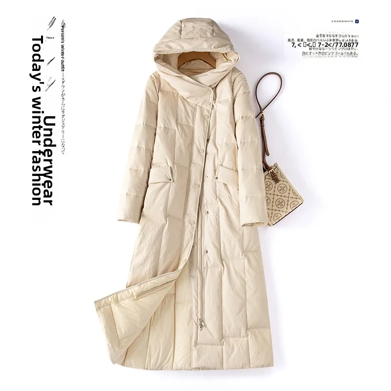 

Женская зимняя куртка Ning из натуральной кожи с пуховым наполнителем, средней длины, новый стиль, из овчины, свободного кроя, утепленная, с мехом