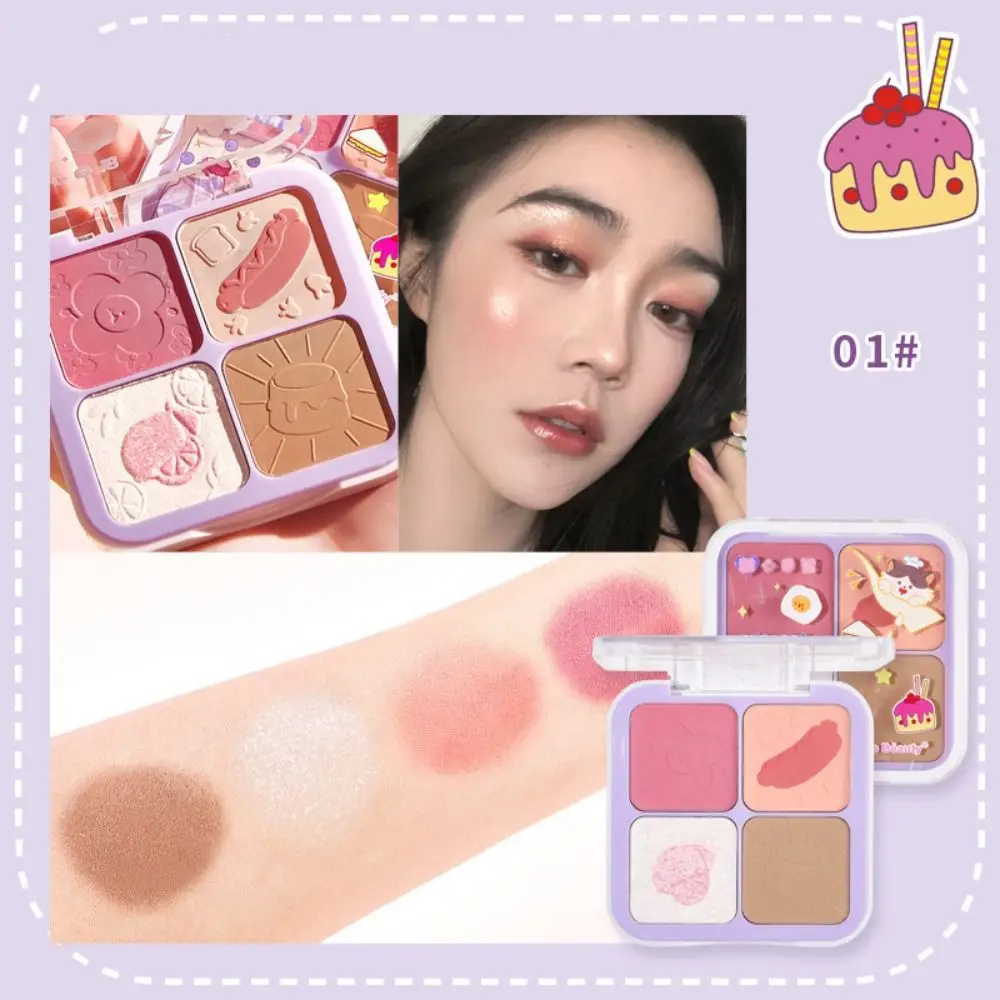 Frauen pigmentierte Rouge Tönung Gesicht Puder Palette erröten Text marker Bronzer Palette Wange Kontur Palette Perl glanz Lidschatten