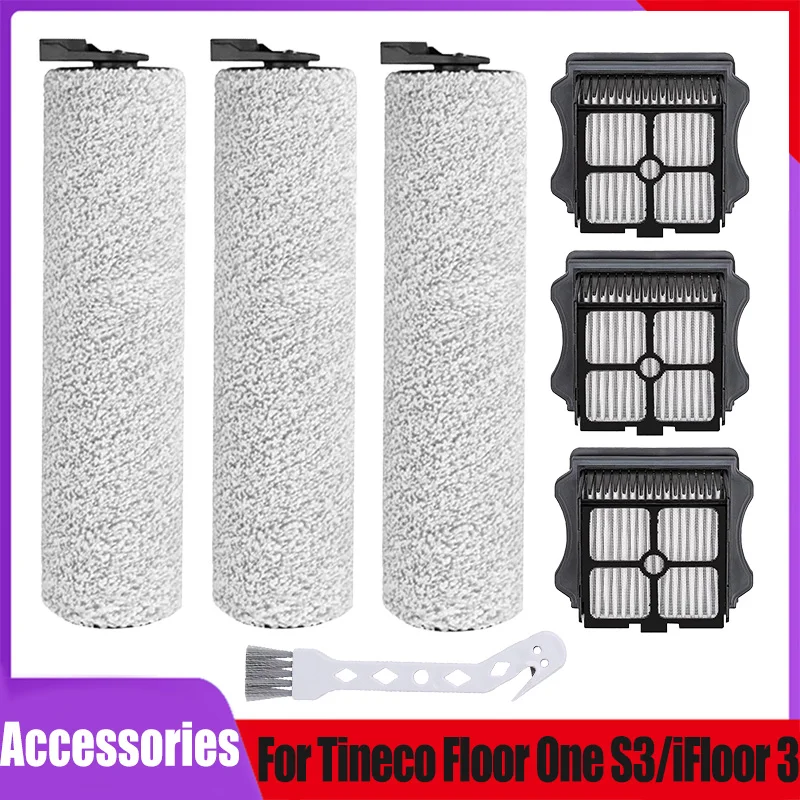 

Main Roller Brush Hepa Filter Kits For Tineco iFloor 3 /Floor One S3 Cordless Wet Dry Floor Washable Handheld Vacuum Accessories