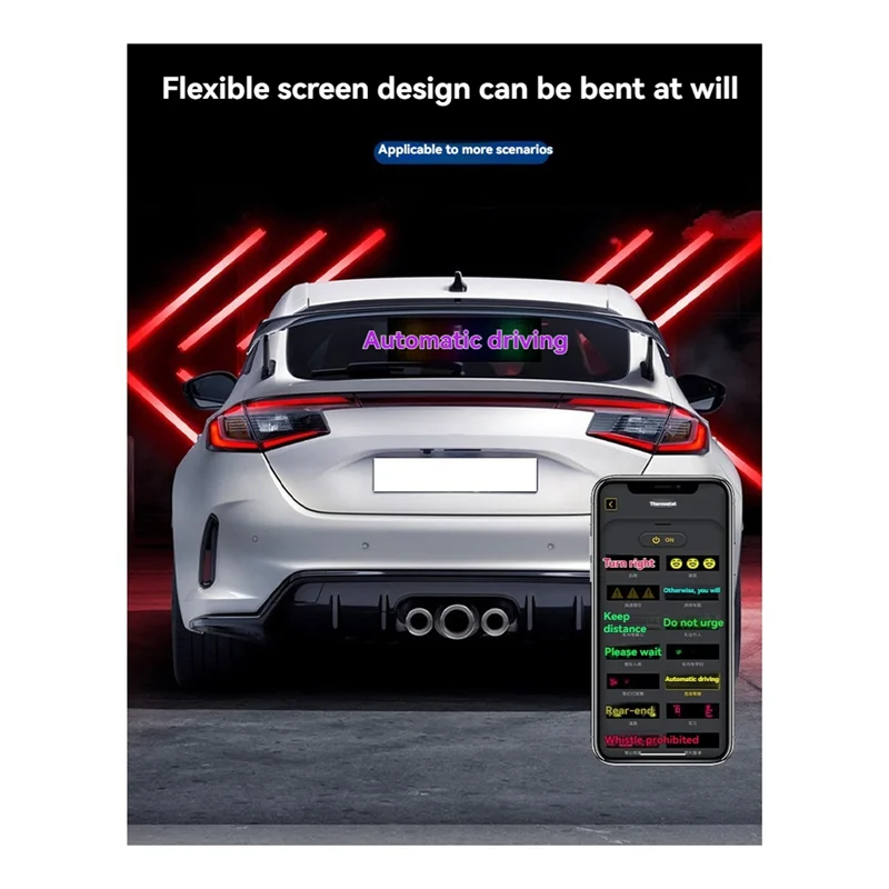Programmable LED Car Sign Multilingual Display With Remote APP Scrolling Advertising Screen Pixel Matrix Panel-Y47A