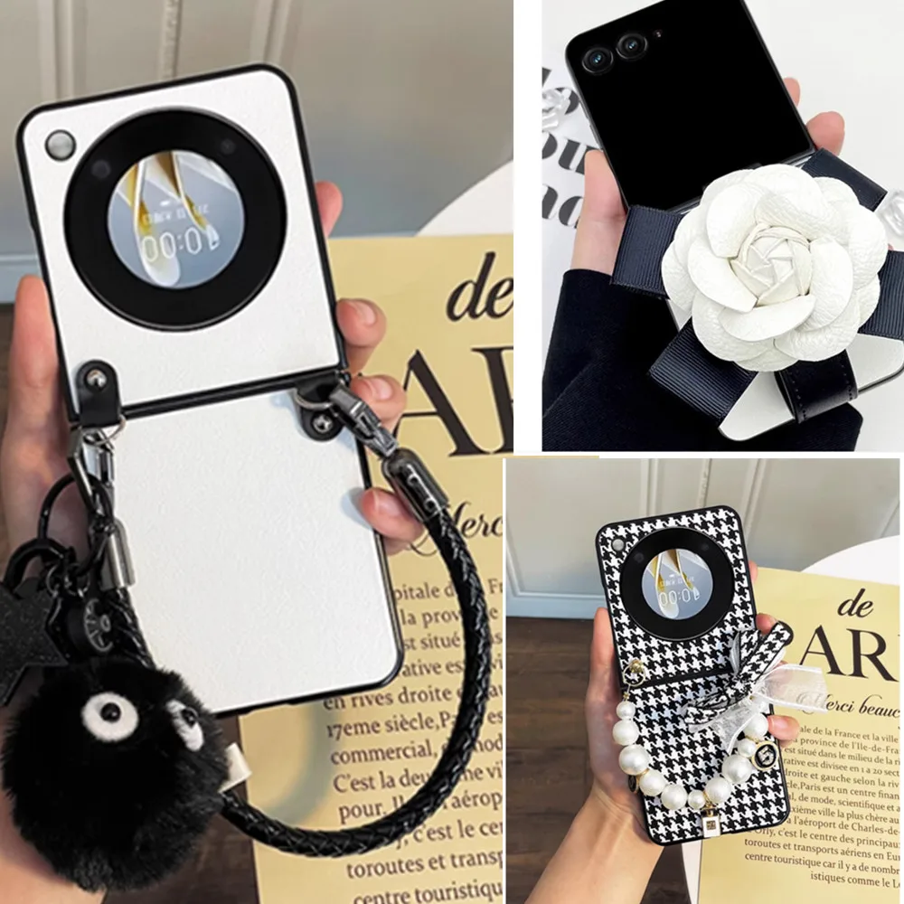 Diy Fashion Flower Cute Short Chain Phone Case For ZTE Libero Flip Case 5G For Nubia Flip Cover 2024 nubia flip2 2025 Case