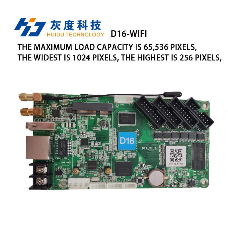 Huidu HD-D16 Asynchronous Full Color  LED display Control Card Support Wi-Fi U-disk Ethernet 640x64 Pixels