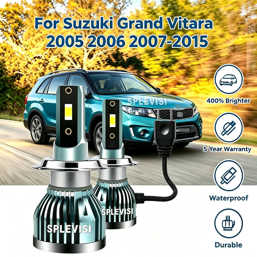 LED Headlight Low Beam Lights High Powe Brightnes For Suzuki Grand Vitara 2005 2006 2007 2008 2009 2010 2011 2012 2013 2014 2015