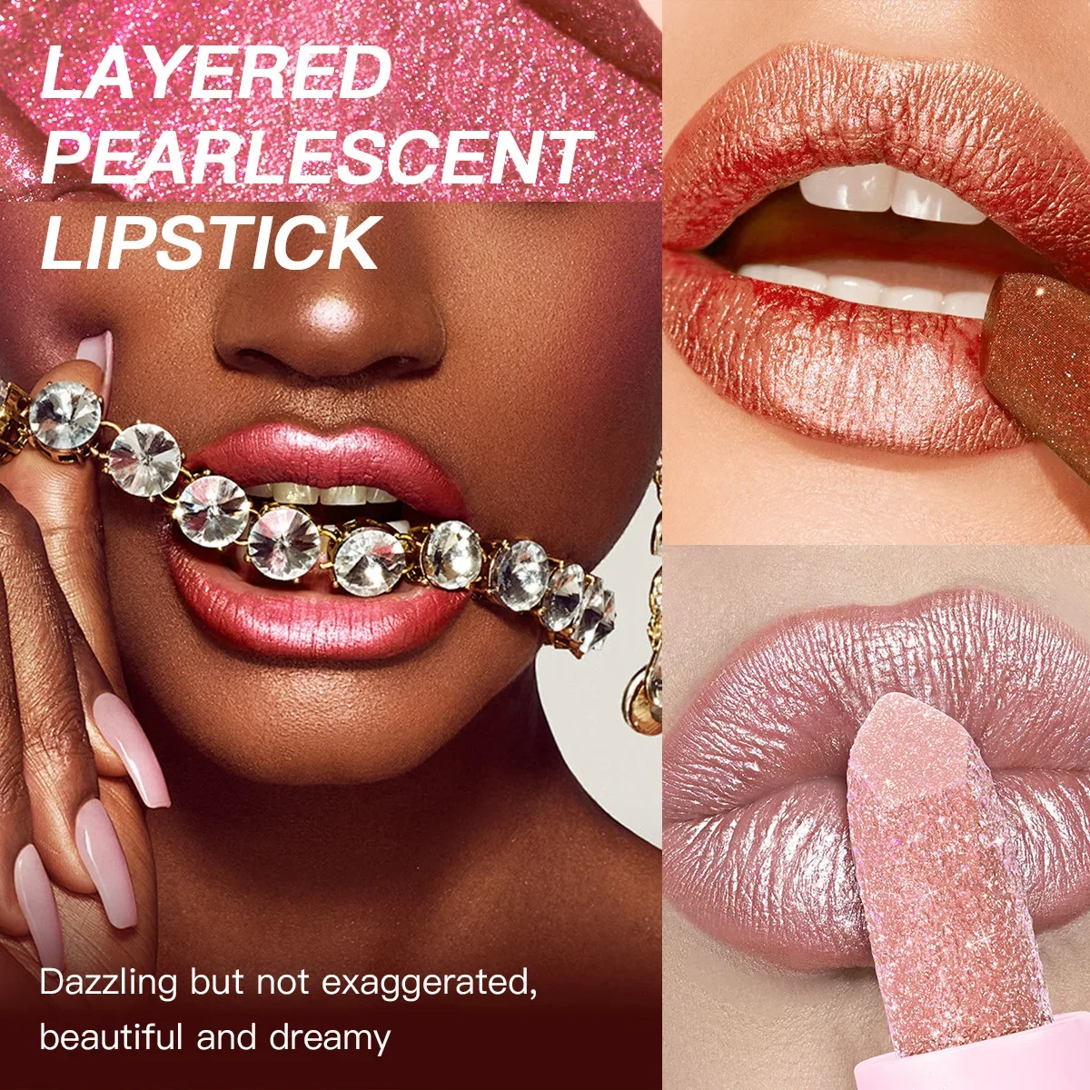 USHAS Neue perlmuttartige und matte Lippenstift-langanhaltende, transferfeste, wasserfeste, antihaftbeschichtete Becherformel