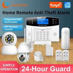 TUYA Smart Home GSM Security Alarms For Home WIFI Wireless Home Alarm For Garage Residential House Security Alarms Support Alexa