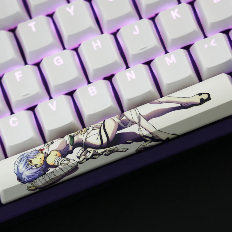 

108 Keys PBT EVA Ayanami Rei Keycaps Anime Theme Cherry Profile 5 Sides Dye Sub RGB Backlight Through Mechanical Keyboard GK61