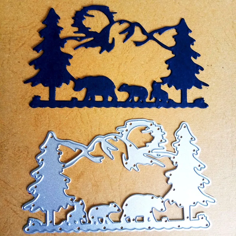 Christmas Clipbook Cutting Mold Metal Cutting Mold  DIY Embossed Crafts NewLaunched Christmas Snow Scenery Bear