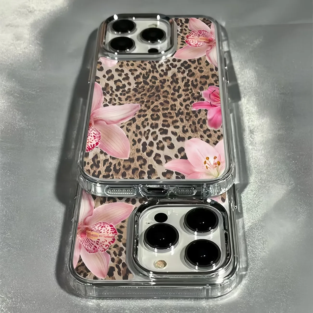 Leopard Print Lily Flower Transparent Phone Case For iPhone 17 Pro Max Air X XR XS Max 16 15 14 13 12 11 7 8 Plus 16E 17E Cover - view 3