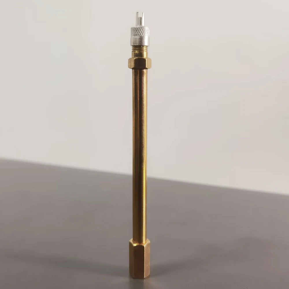 Tire Valve Stem Brass Metal Tire Valve Extension Straight Bore Truck Motorcycle Car 12cm Inflatable nozzle extension copper Rod