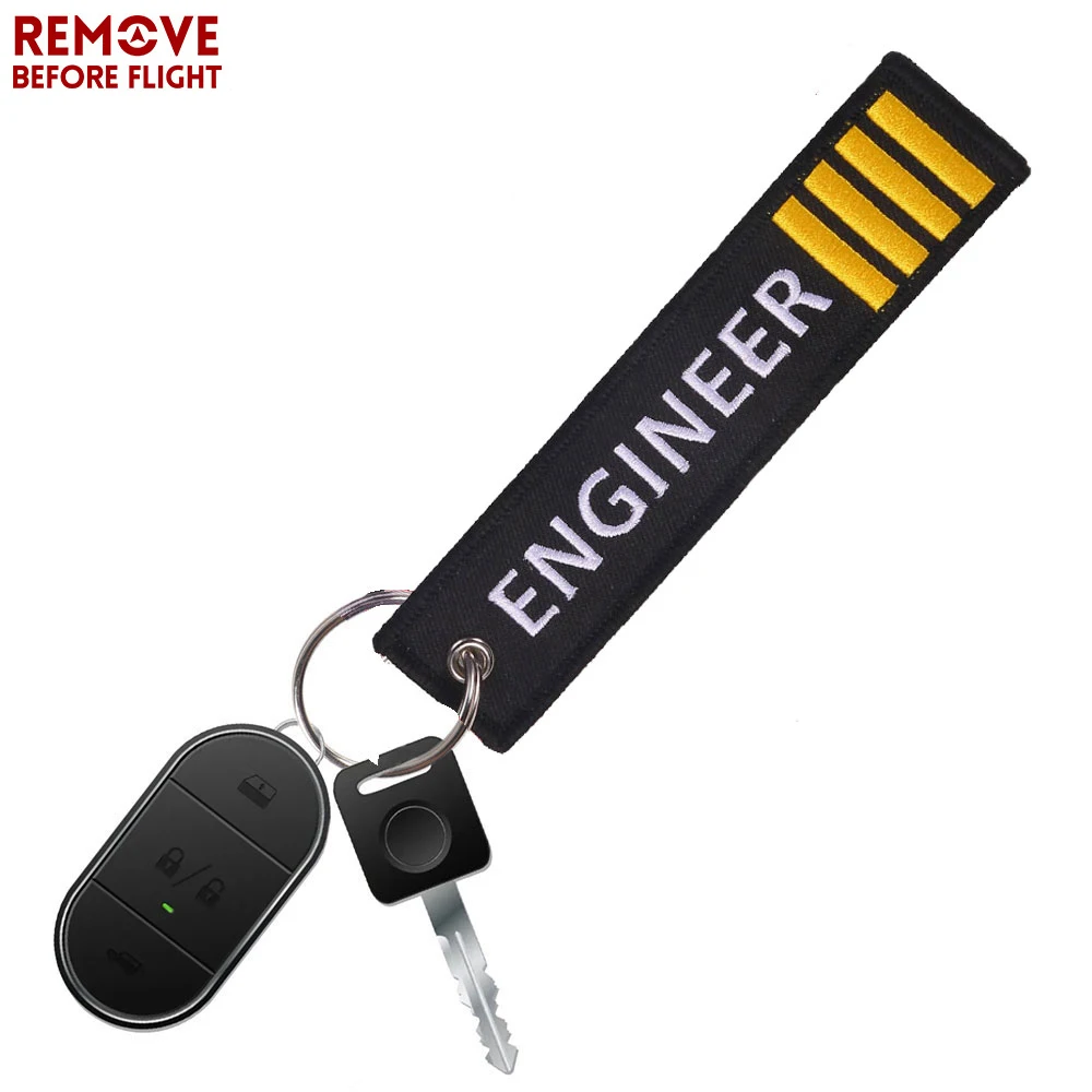 1 PC Engineer Pilot Four Bars Keychain for Motorcycle Key Chain for Men Gifts and Cars Key Tag Embroidery Key Fashion Jewelry image 4