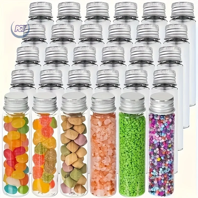 Bath Salts Jar - 25pcs Plastic Transparent Tubes with Aluminum