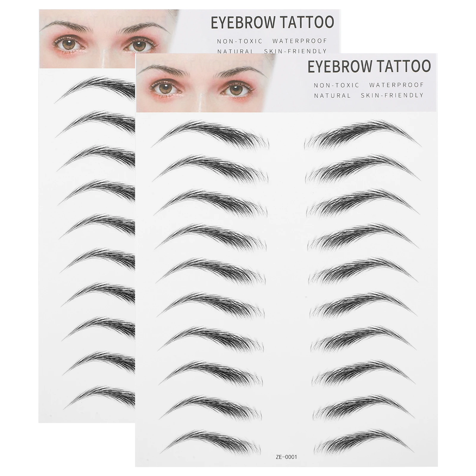 

2pcs Eyebrow Artificial Eyebrows Transfer Artificial Eyebrow Easy to Use Temporary Tattoo Makeup Tool Kit