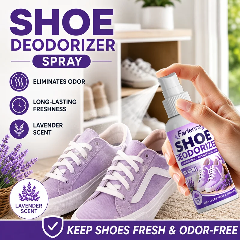 Shoe Deodorizer Spray Sneaker Odor Eliminator Freshener Long Lasting Footwear Odor Remover For Shoes Boots Gym Bags