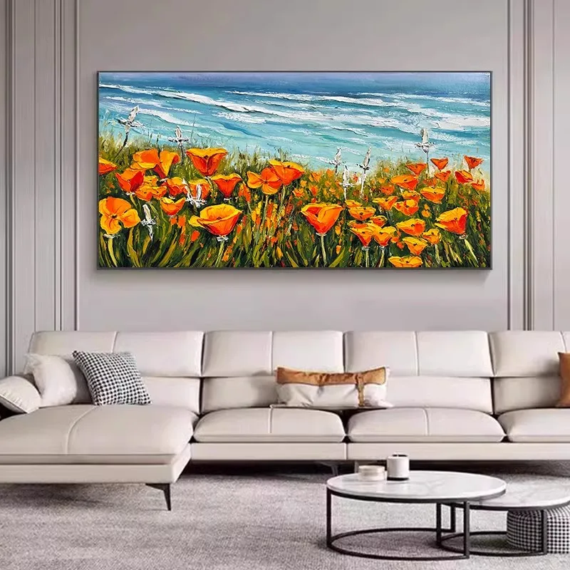 

OuzerQing 100% Hand Painted Oil Painting On Canvas Abstract Landscape Picture Wall Art Living Room Home Decoration Unframed