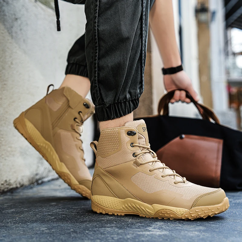 Men New Tactical Boots Outdoor Training Safety Work Anti-Slip Male Waterproof Breathable Army Boots Rapid Response Hunting Boot view 5
