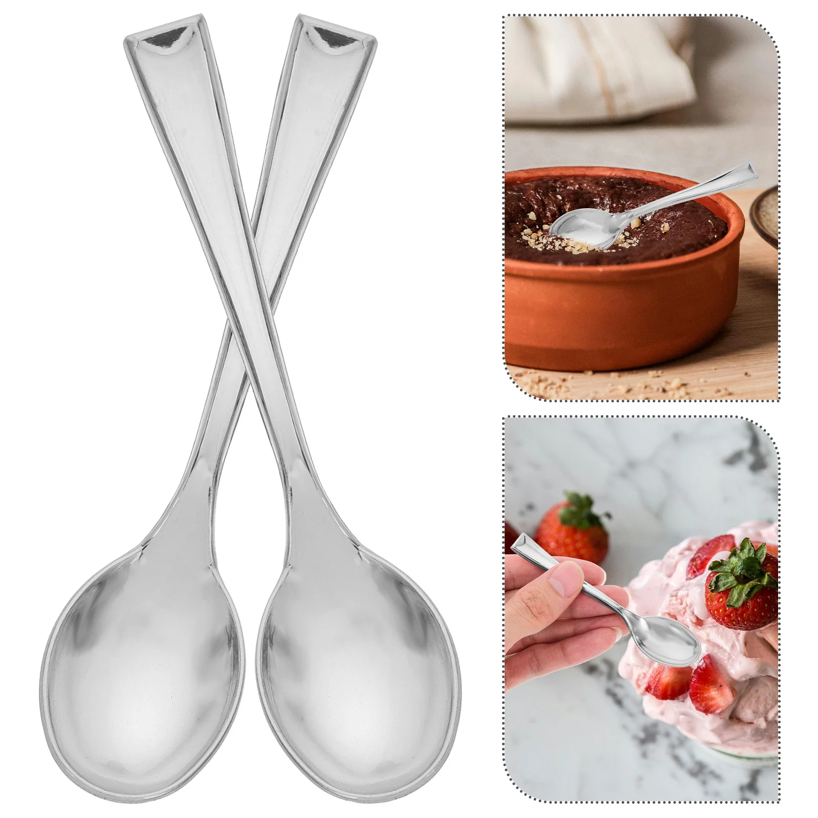 

50pcs Gold Mini Spoons Disposable Dessert Spoons For Parties Ice Cream Yogurt Parfait Small Plastic Silverware Tasting Tools