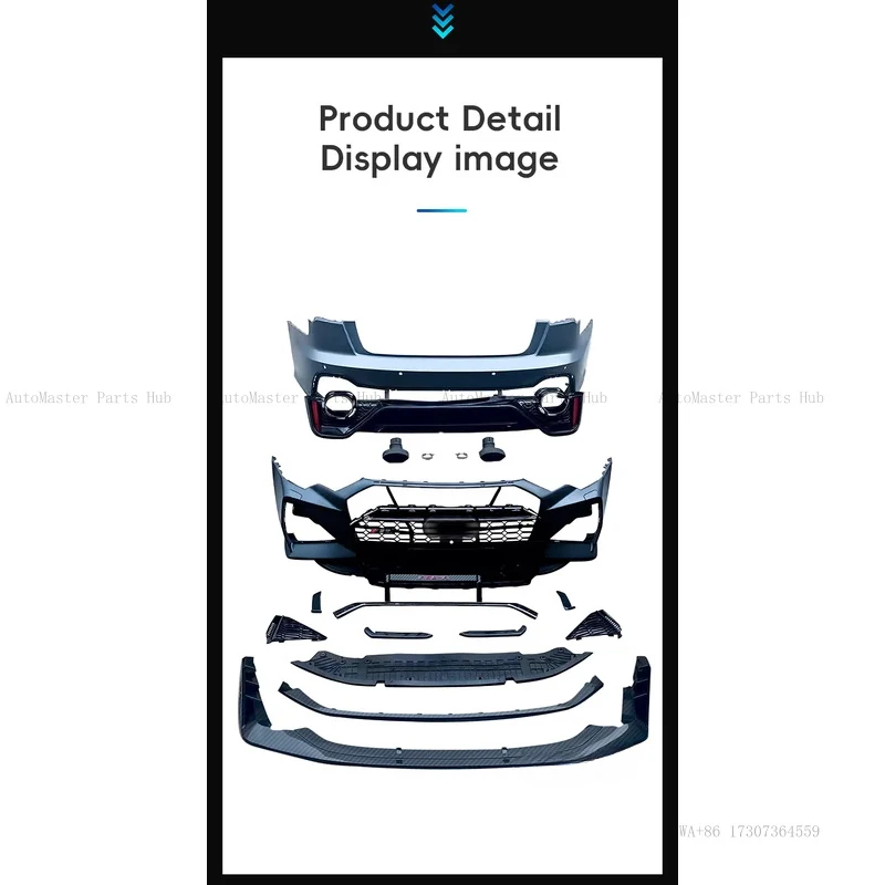 

RS6 Car Modification New Front and Rear Bumper Body Kit with Grille Car Upgrade for 2019-2024 A6