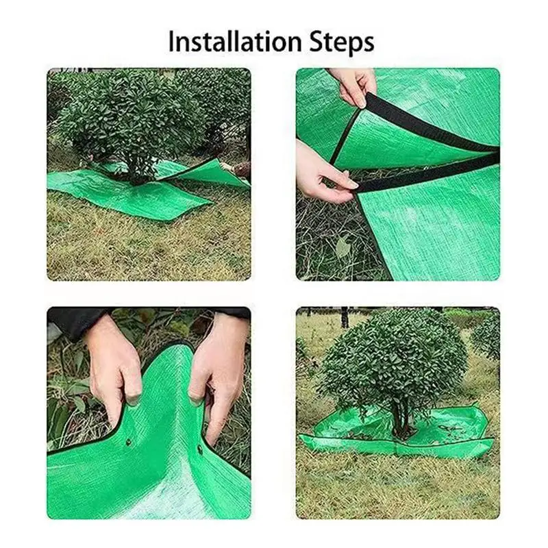 Leaves Yard Tarp Heavy Duty Yard Waste Tarp With 23.6in Holes Multi-purpose Outdoor Leaf Hauler Pruning Tarpaulin Reusable Tarp