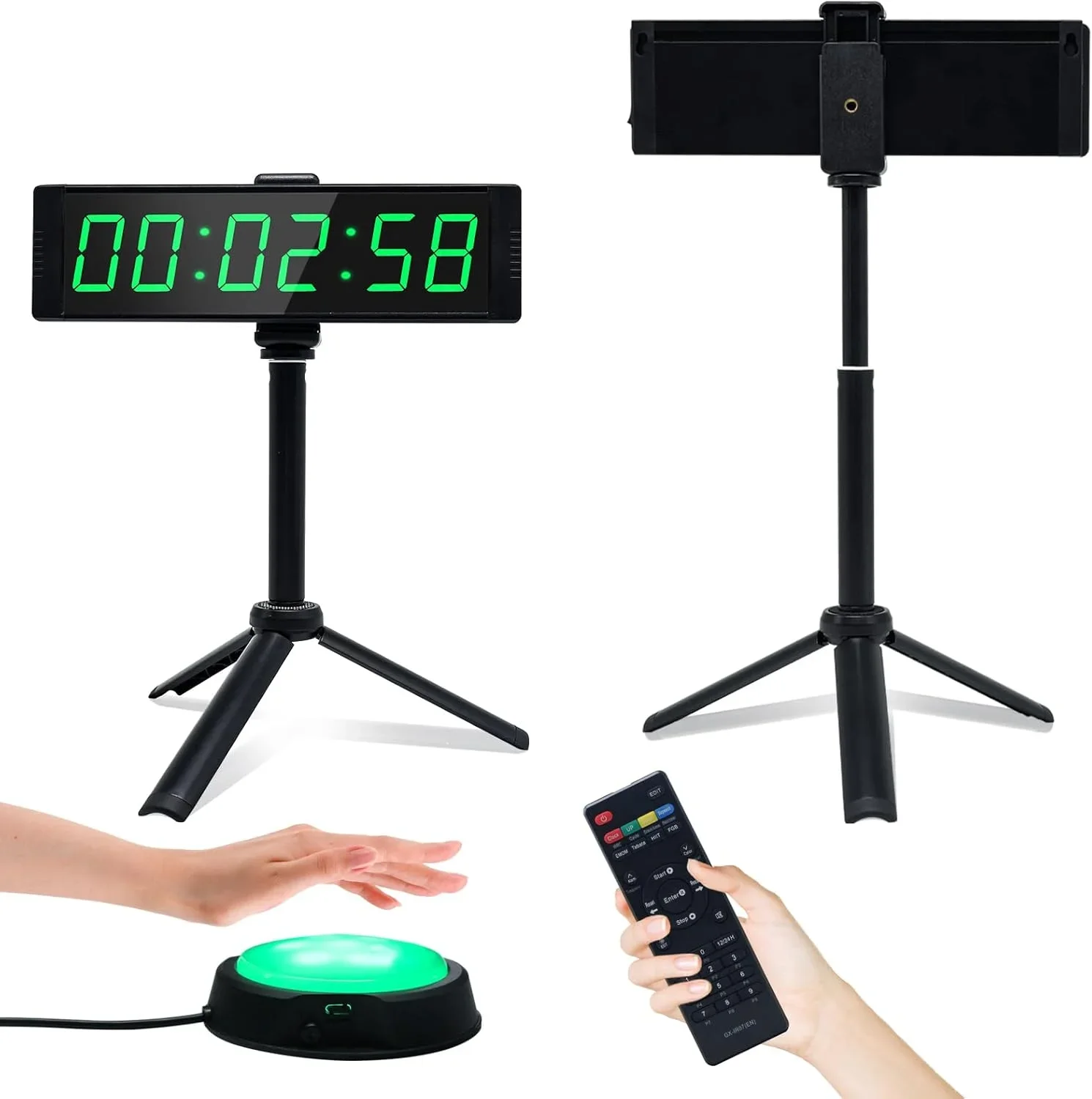 Gym Timer Clock for Home Fitness Timer with Stopwatch Button, Large Digital Stopwatch Countdown Clock, 12/24H Digital Wall Clock