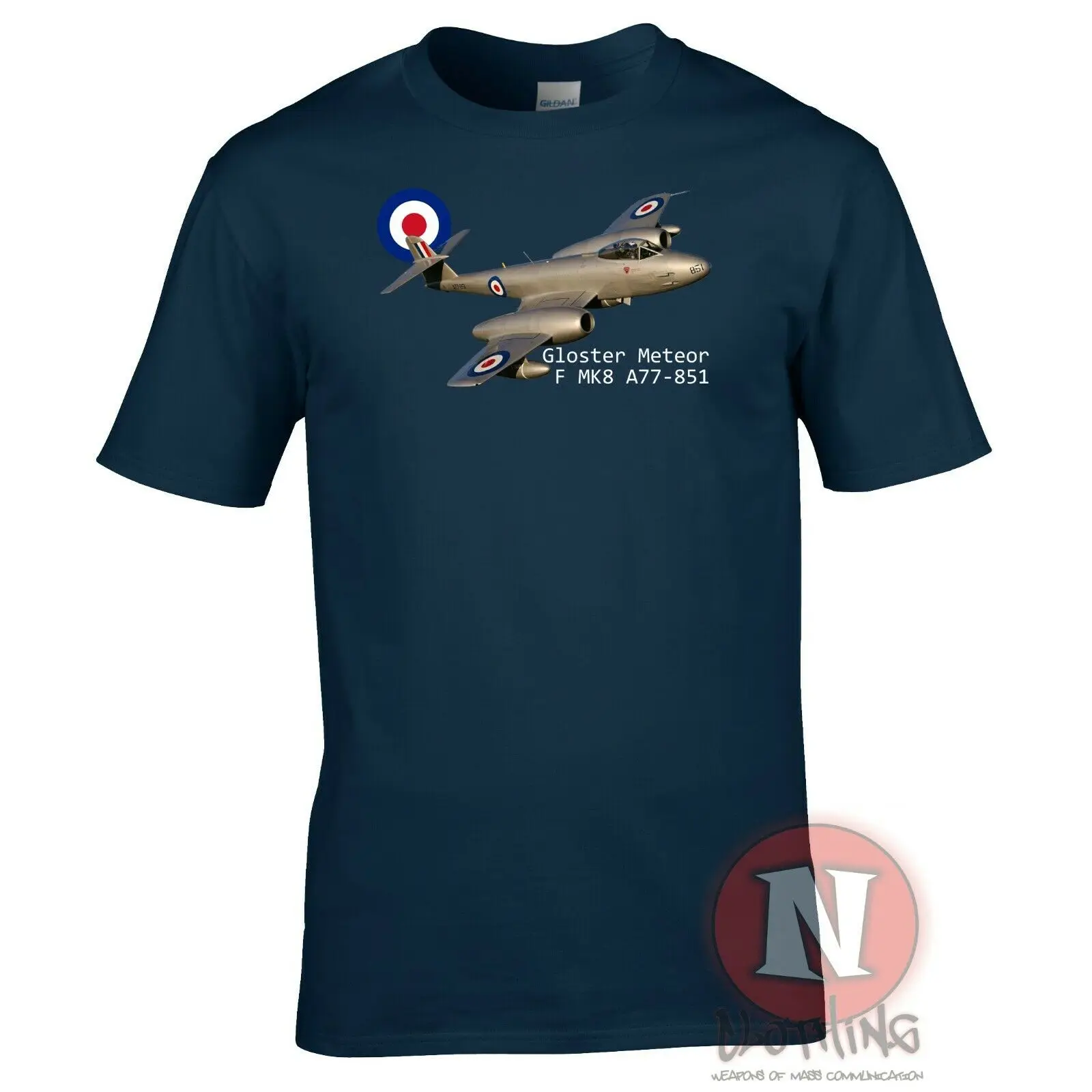 WWII British RAF Gloster Meteor Jet Fighter Aircraft T Shirt. New 100% Cotton Short Sleeve O-Neck T-shirt Casual Mens Top