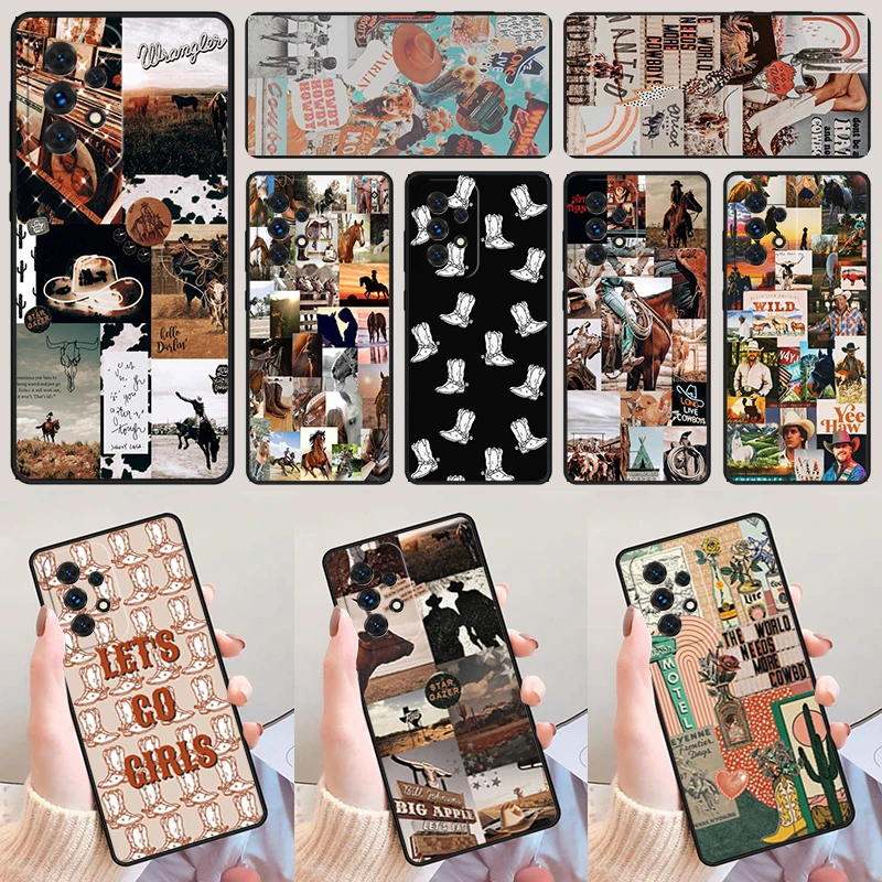 Western Cowgirl Cowboy Boho Aesthetic case For Samsung Galaxy A42 A31 A40 A51 A71 A32 A80 A91 A52 A72 A20e A50 A70 A11 A12 Cover