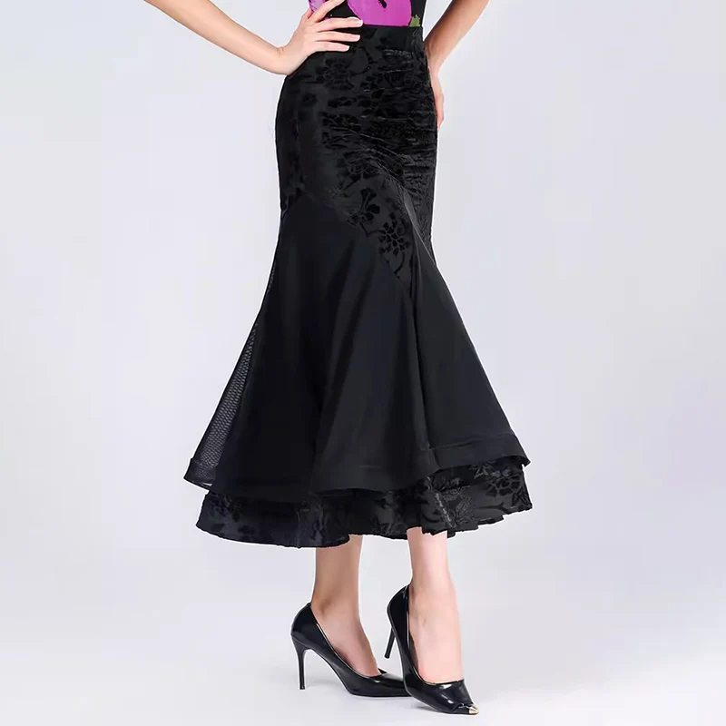 Elegant Ballroom Dance Skirts for Women Modern Dance Costumes Big Swing Tango Party  Waltz Performance Clothes