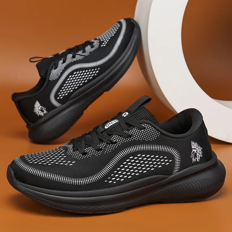 Rennlaufschuhe für Männer und Frauen, atmungsaktives Mesh-Obermaterial, gepolsterte Sneakers, rutschfeste Sportschuhe für Marathon-Training und Jogging.