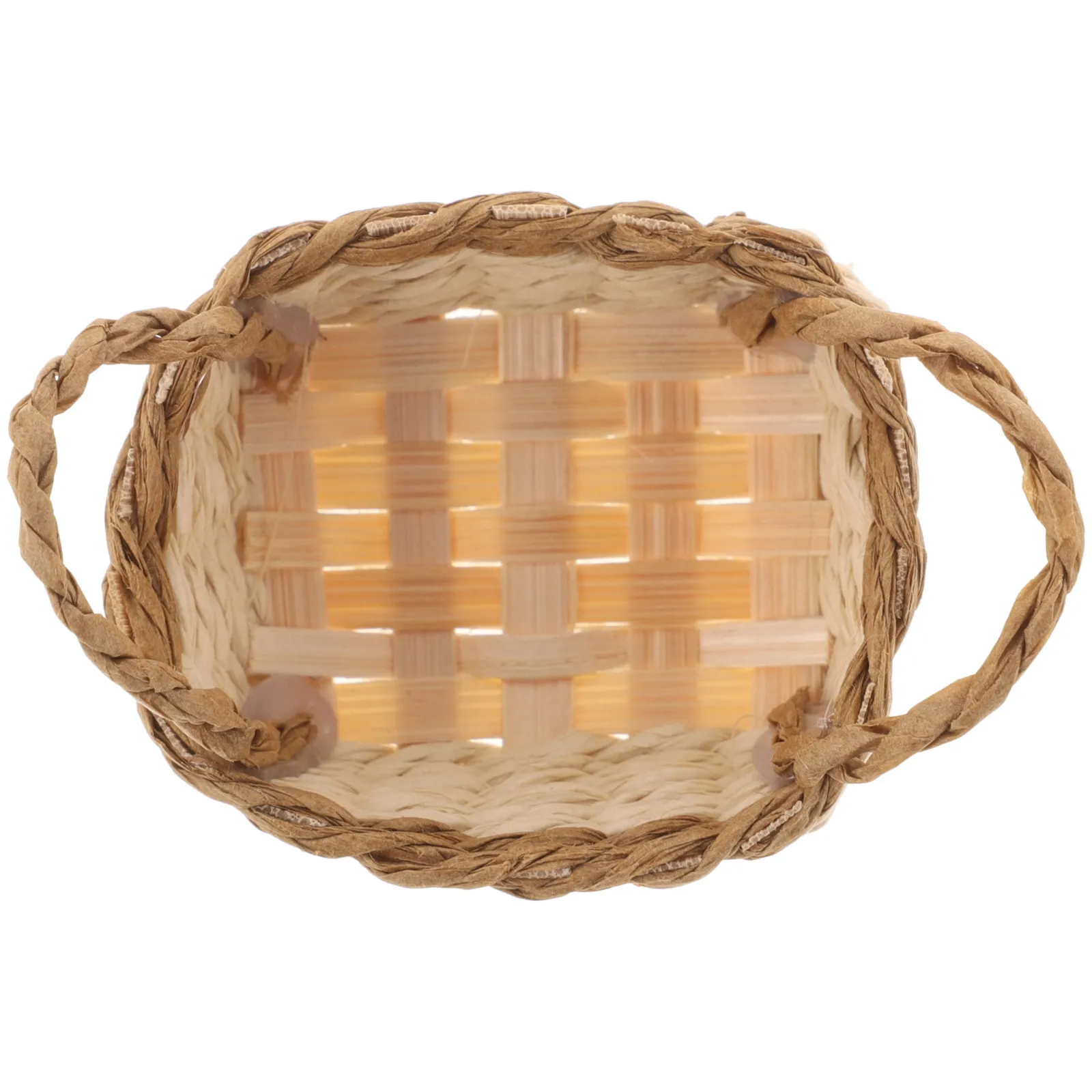 Handwoven Mini Basket Miniature Storage Decoration for Dollhouse Scenes Photo Props Landscape Accessories