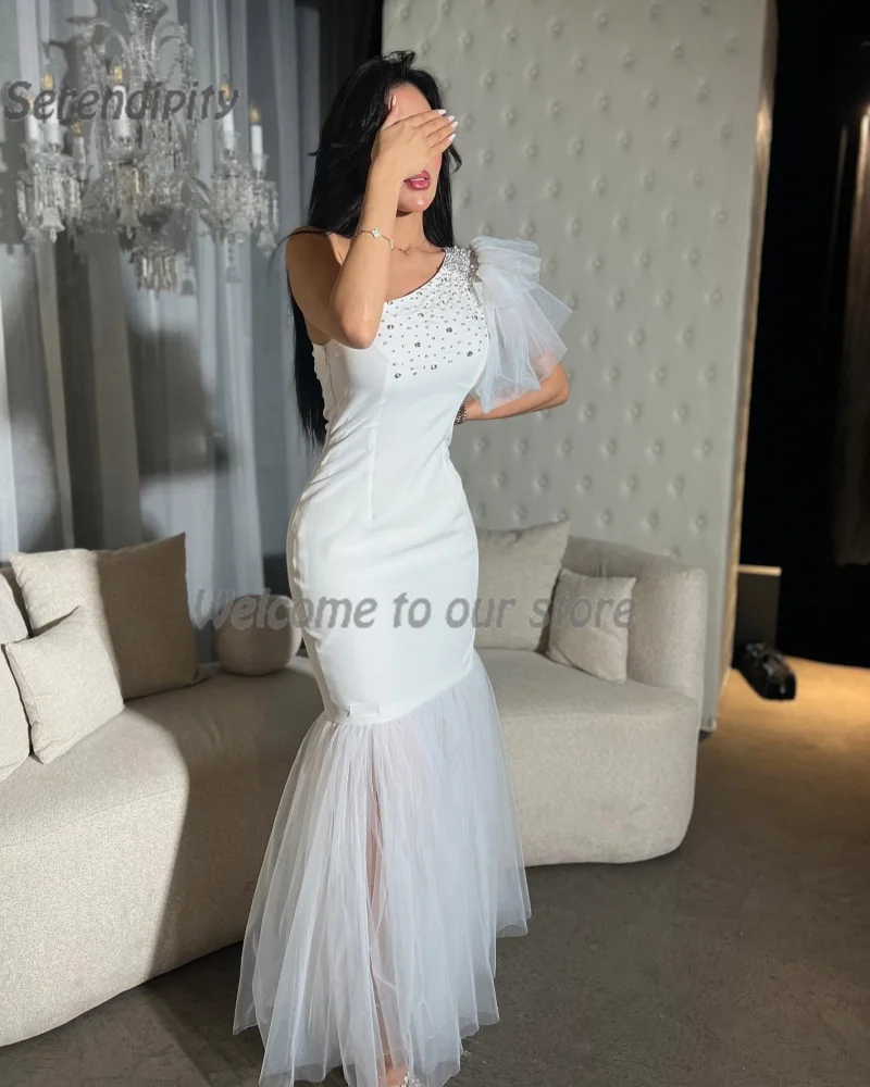 Serendipity Sexy Evening Dress فساتين سهرة Bodice Slim Fit Fashion Elegant Crystal Women's One-Shoulder Cocktail Party Gown