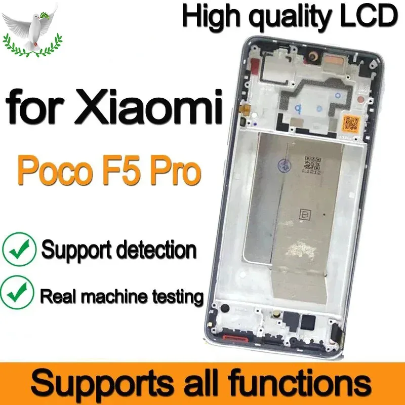 Supports all functions AM/OLED 6.67'' Replacement For Xiaomi Poco F5 Pro LCD Display 23013PC75G Touch Screen With/No Frame DD