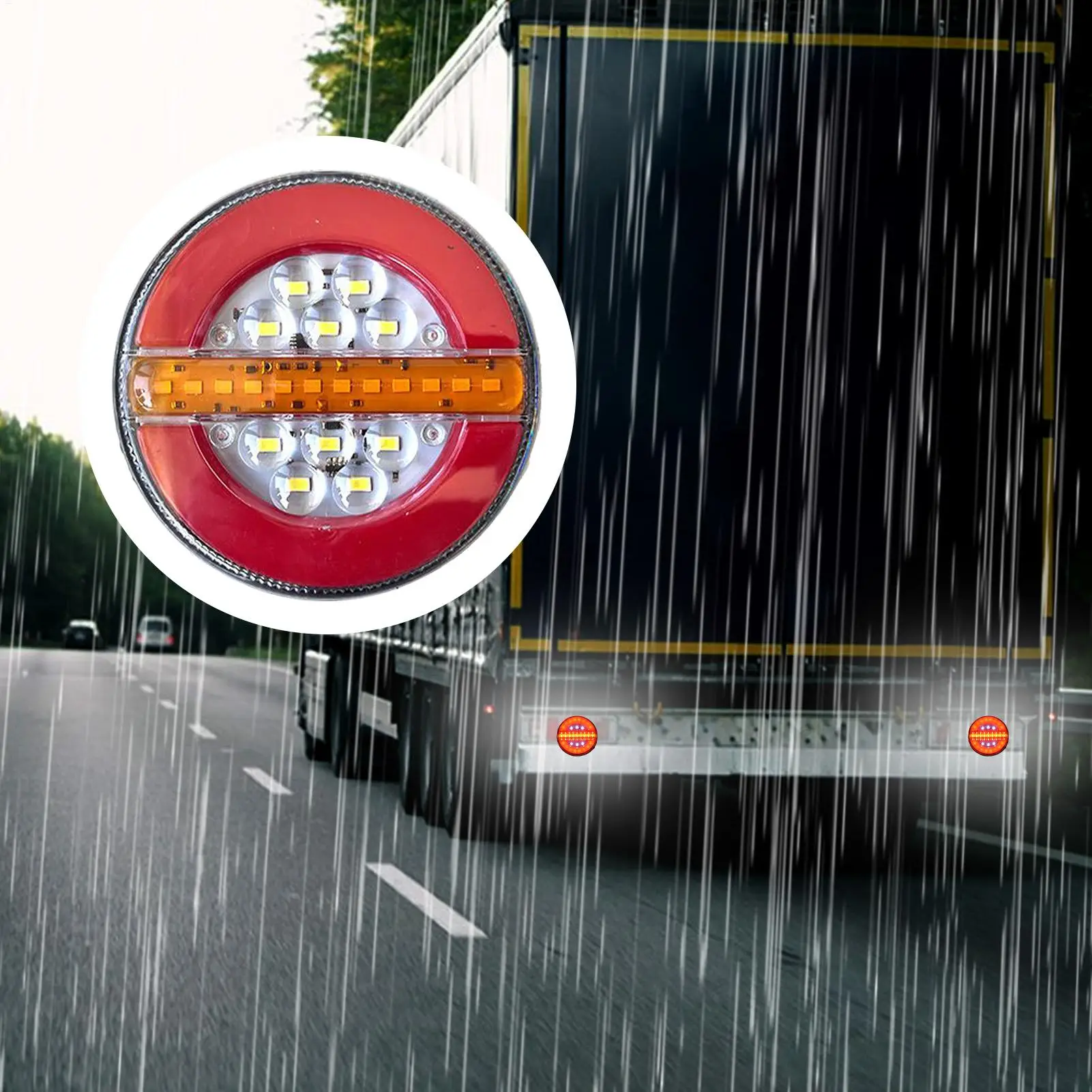 LED Trailer Light 5.3 Inch Round Stop Turn Tail Lights LED Rear Lighting Stop Turn Lamp Safety Accessories For RV Car Truck Boat